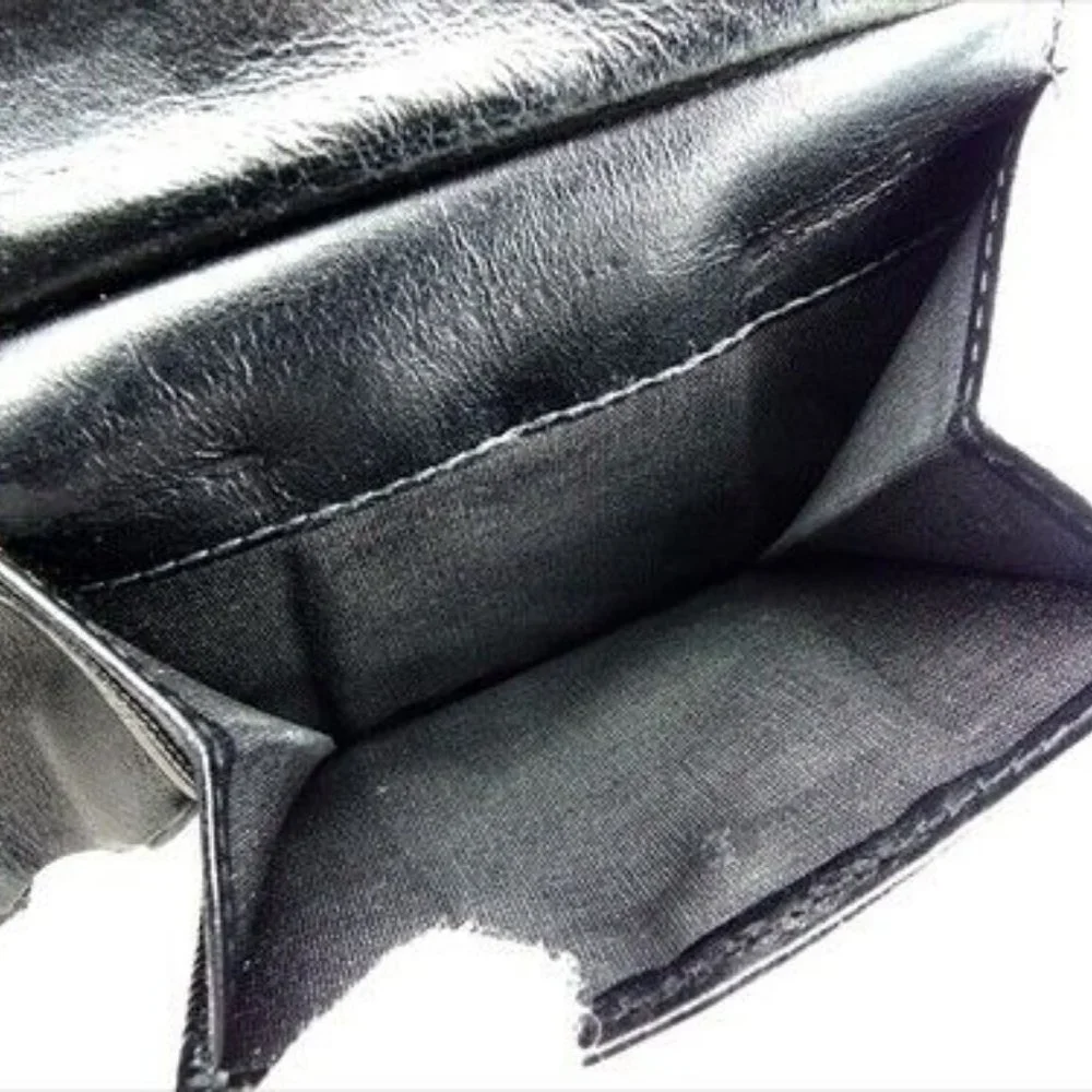 Authntic Dior Homme Wallet Purse Bifold Black leather Mens